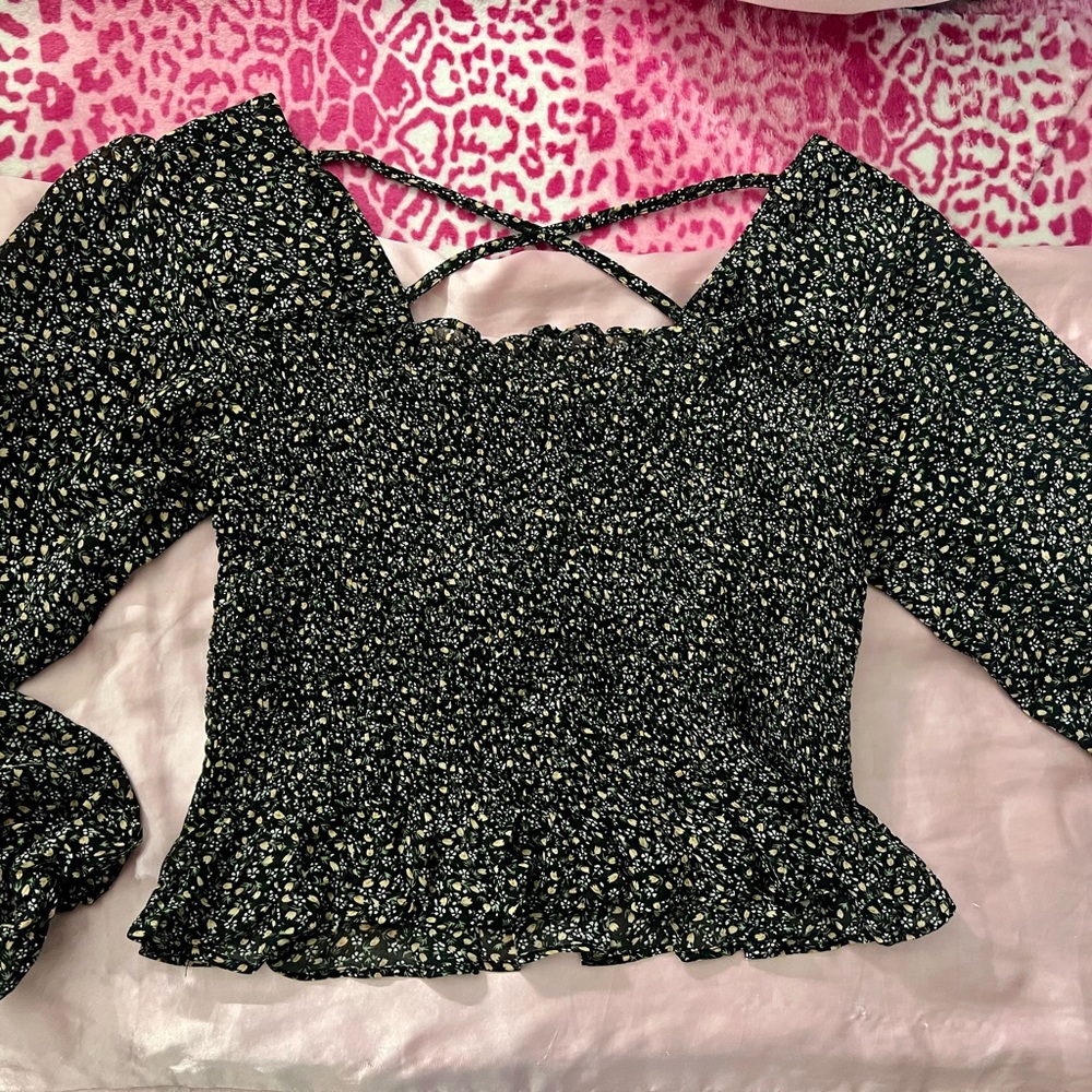 Floral Black Women's Top